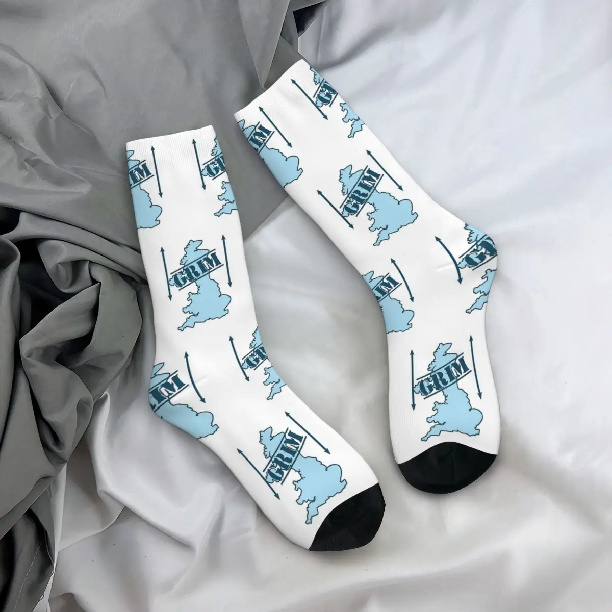 It's Grim Up North! Funny Map For Northerners Unisex Winter Socks Warm Happy Socks Street Style Crazy Sock