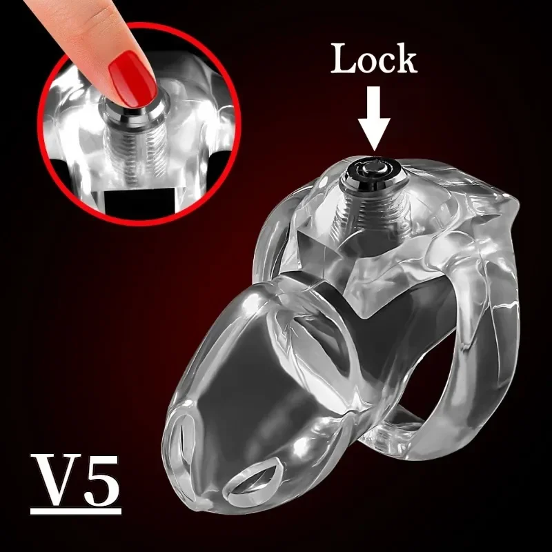 New HT-V5 Chastity Cage 4-size Penile Ring Lightweight and Breathable for Portable Chastity Urethral Lock Male Abstinence Device