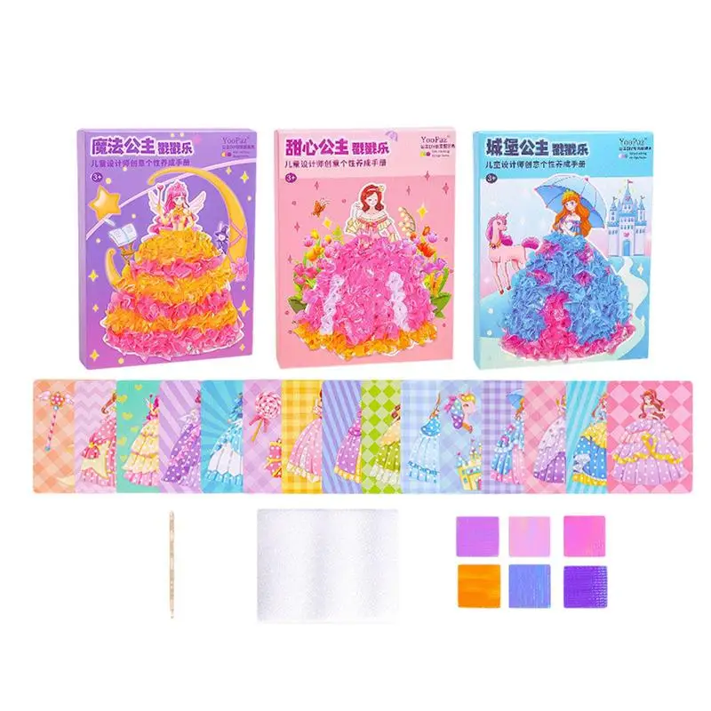 Puzzle Puncture Painting Fabric Poking Art Toy Interactive Princess Game Girl Toys Educational Fabric Arts And Crafts Fun For