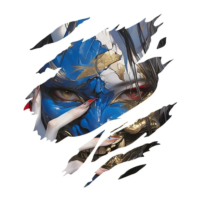 1Pc Tear Effect Anime Girl Vinyl Sticker, Waterproof Decal For Car Window Motorcycle Helmet Decor, Holiday Gift view 5