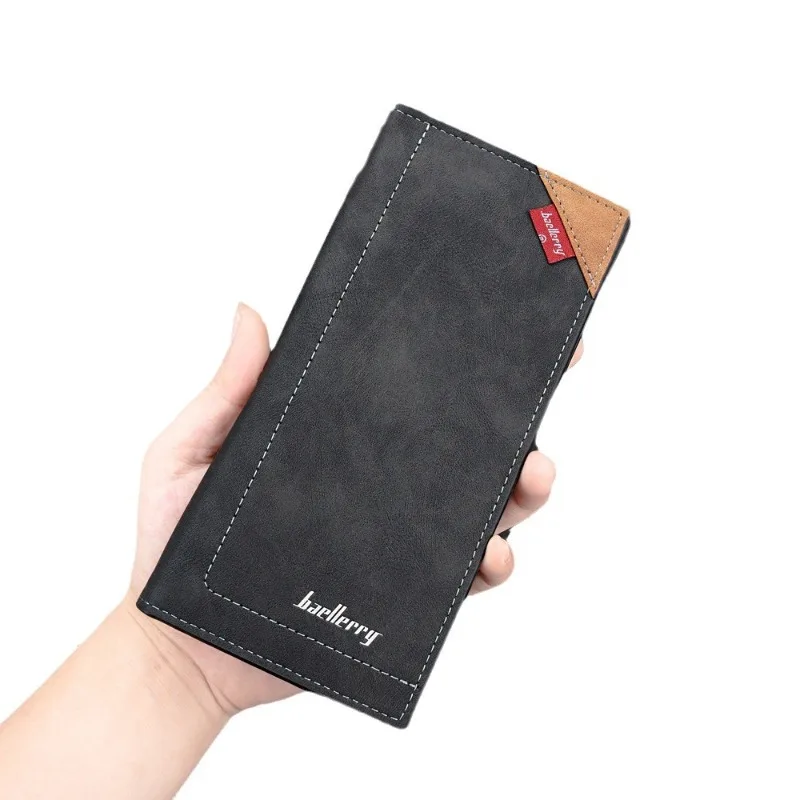Baellerry RFID PU Leather Men Wallets High Quality Zipper Long Desigh Card Holder Male Purse Vintage Coin Holder for Man
