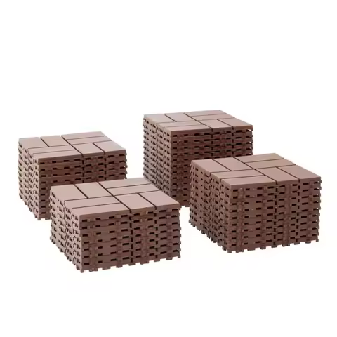 Plastic Interlocking Deck Tiles,36 Pack Patio Deck Tiles,12"x12" Square Waterproof Outdoor All Weather Use, Patio Decking Tiles