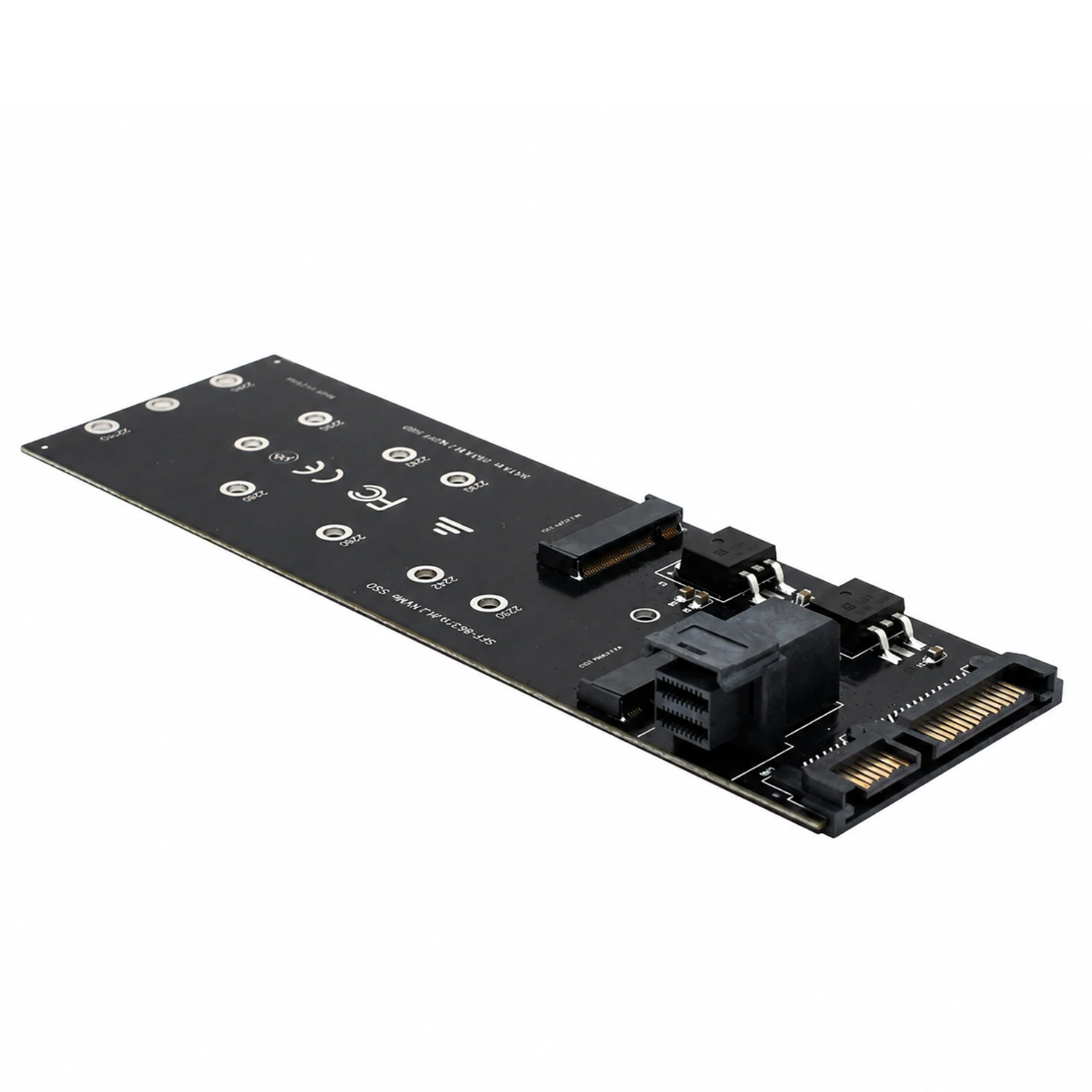 Dual Channel M.2 SSD Adapter Card NVMe to SFF-8643 M.2 SATA NGFF to SATA III for PC Server Workstation No Driver