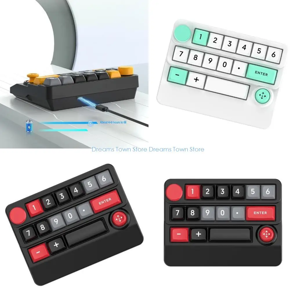 HX6A 15Keys Gaming Keypad with Joystick Keycap Wireless Mechanical Keyboard