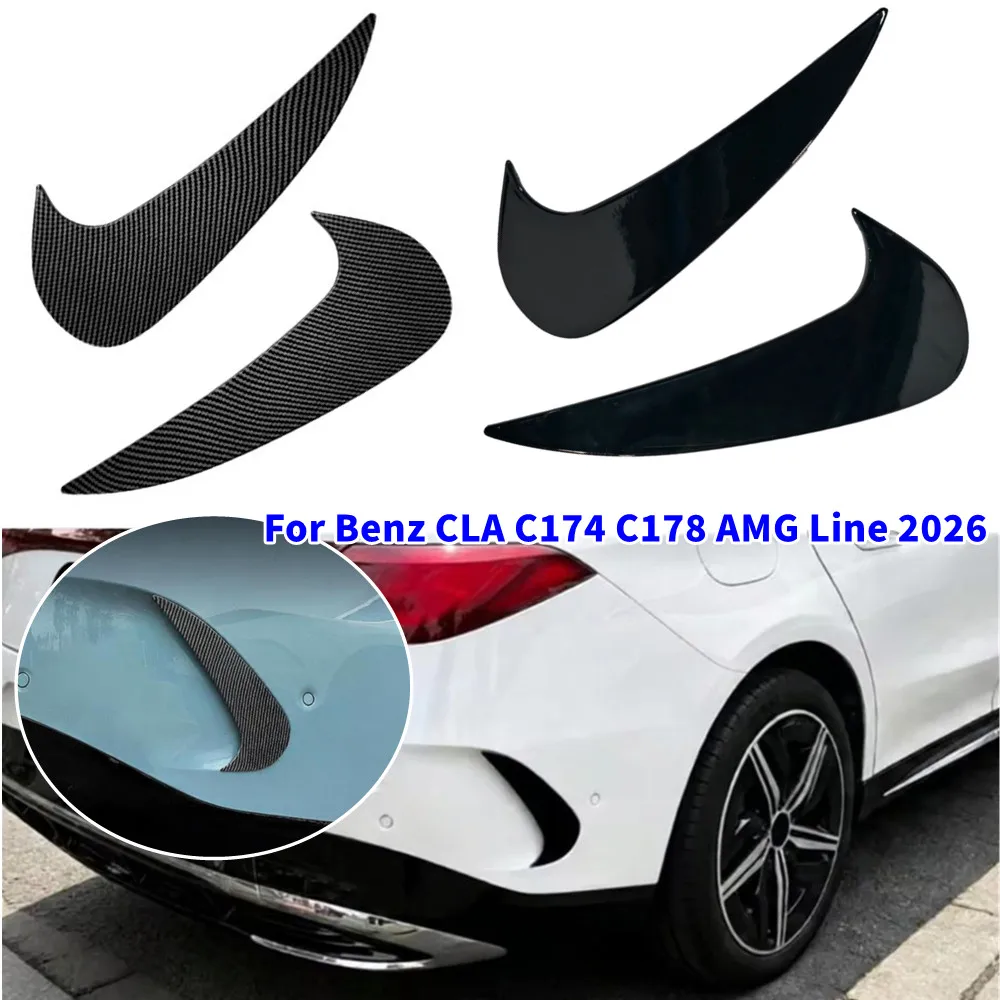 Pair For Benz CLA C174 C178 AMG Line 2026 Car Rear Bumper Spoiler Side Canard Splitter Air Vent Cover Accessories Sticker