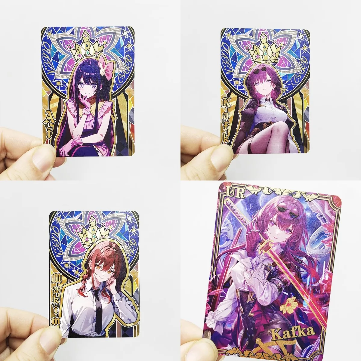 88X63Mm Diy Self Made Honkai: Star Rail Kafka Gold Card Makima Hoshino Ai Collection Metal Card Game Anime Card Gift Toys