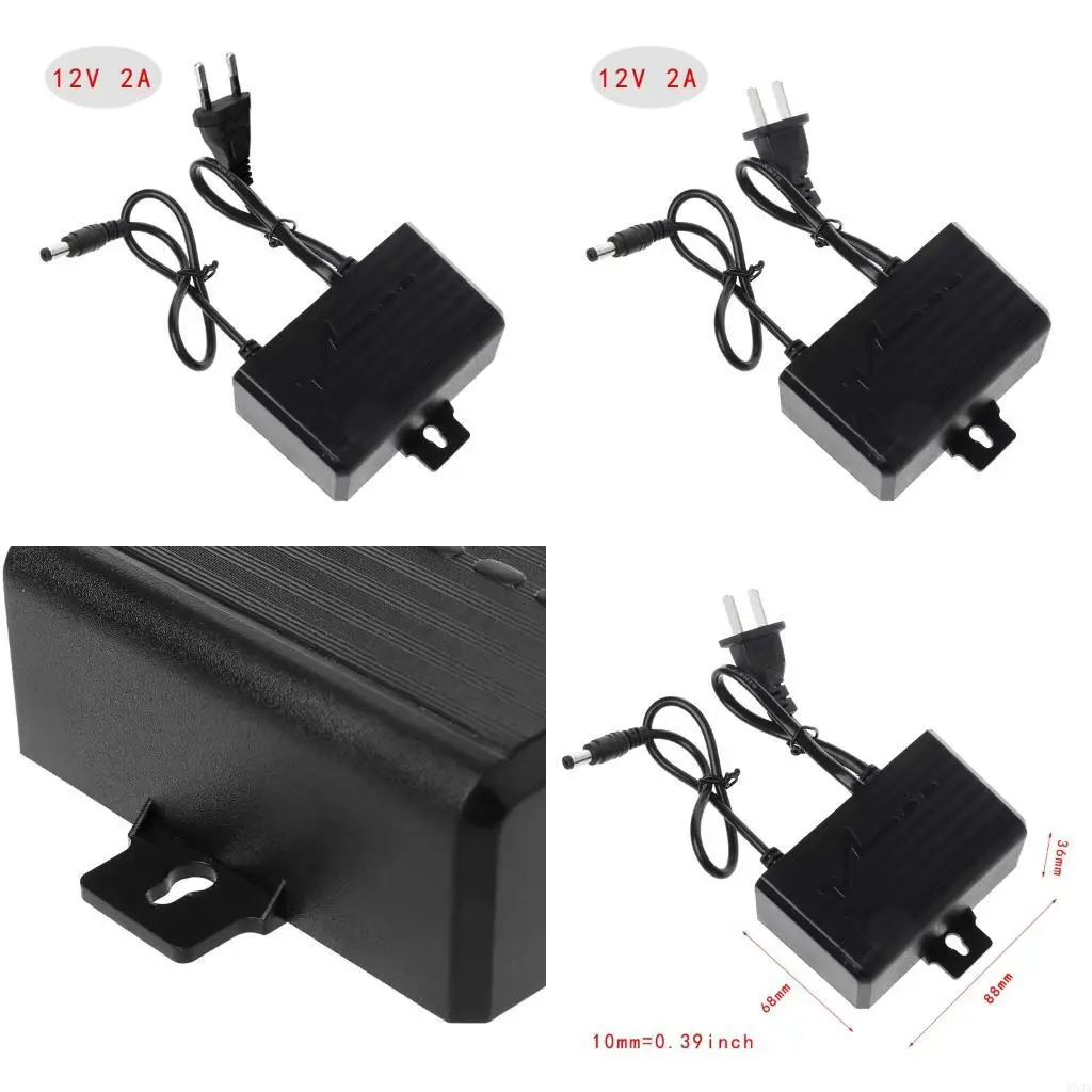 193A Power Supply AC for DC Adapter 12V 2A EU US Plug Waterproof Outdoor for
