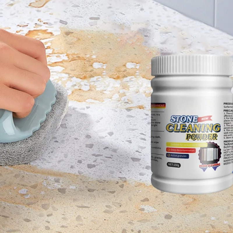 Stone Stain Remover Granite Quartz Marble Tile Stubborn Stains Deep Cleaning Powder Strong Decontamination Granite Stone Cleaner