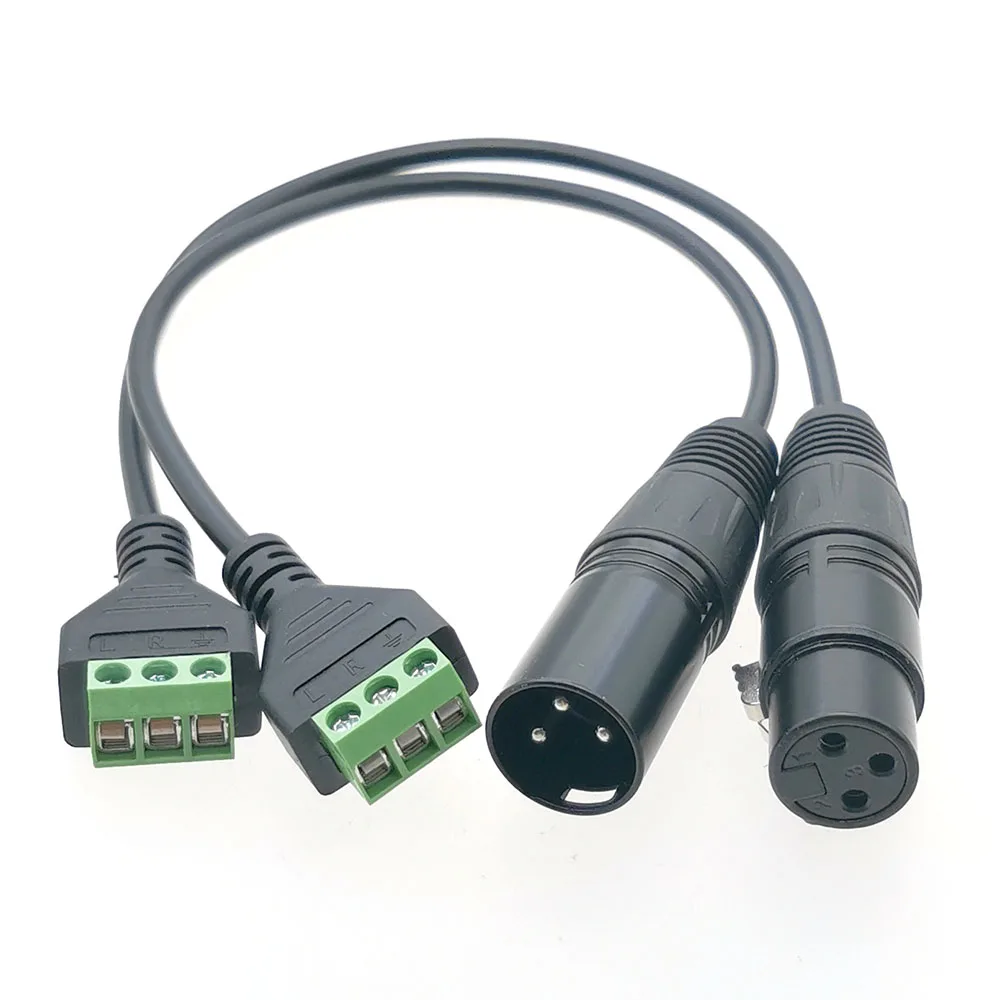 XLR 3-Pin Stecker auf 3-Pin Lötfreier Anschlussadapter XLR Audio-Steckerkabel für Mikrofon, Mischpult, Lautsprecher