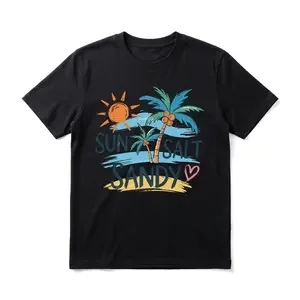 Tropical Beach Vibes Men's Graphic TShirt, 100% Cotton Short Sleeve Soft Top, Vibrant Retro Graphic Print Design, for Daily Wear, Vacation, Summer Casual Gift, Gift for Men, Women and Friends