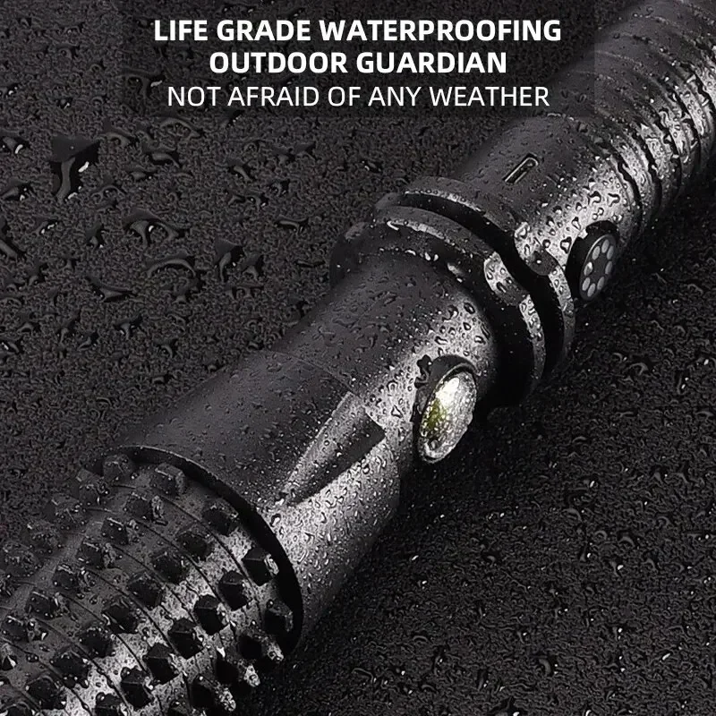 Baseball Bat LED Self-defense Flashlight telescopic Zoom Super Bright Self Defense Mace Light Tactical Baton Emergency Torch