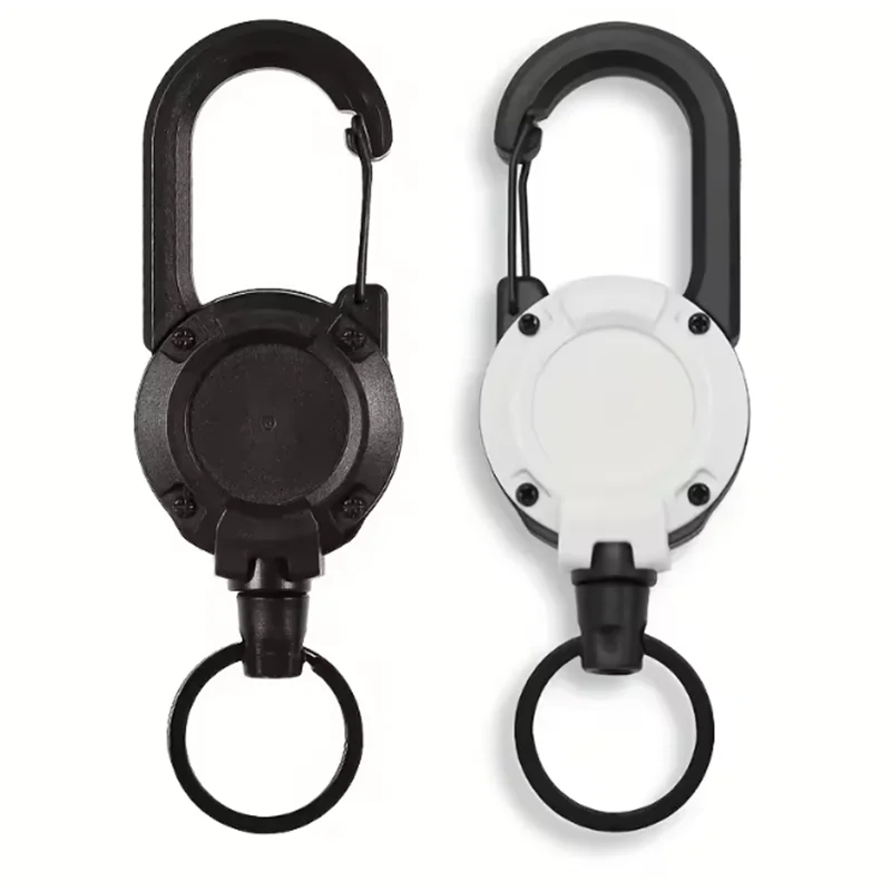 1/2 Stück ausziehbare, einziehbare Schlüsselanhänger-Ausweishalter, robuste Clip-Karabiner-Schlüsselanhänger für Herren, Outdoor-Taschen