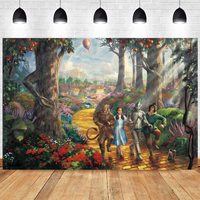 The Wizard of OZ Photo Background Emerald City Backdrop Yellow Brick Road Photo Booth Props Enchanted Forest Birthday Decoration