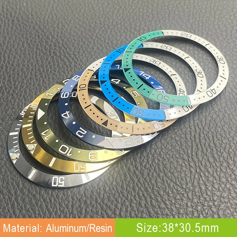 Mod 38*30.5mm Slop Aluminum Resin Bezel Insert Ring Fits SKX007 SRPD Seamaster Abalone Tuna Men Diving Watch Case Replace Part