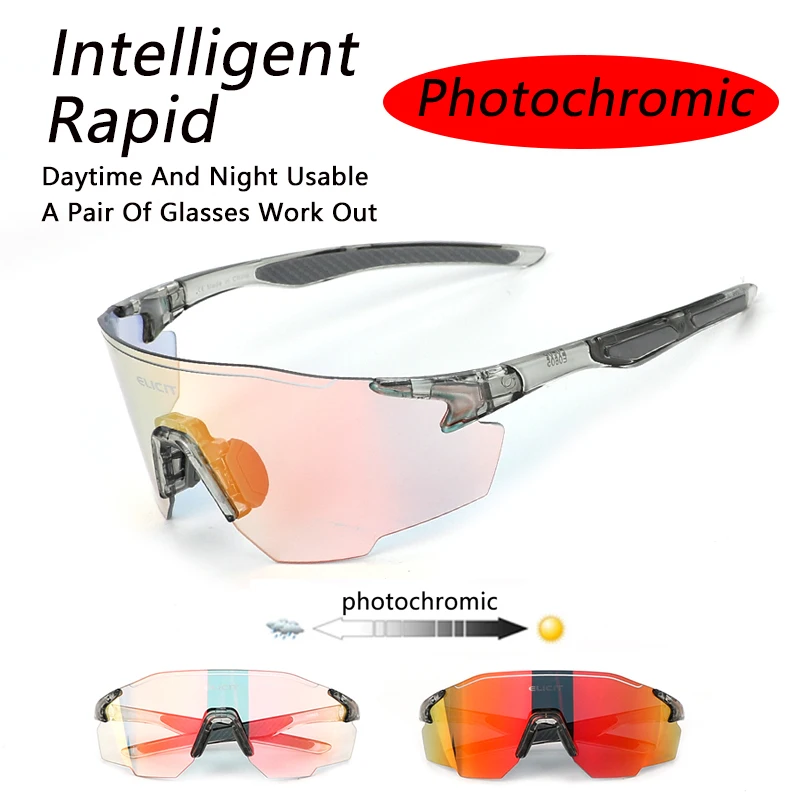New Photochrom Cycling Glasses UV400 Sport Sunglasses Bicycle Hiking Camping Golf Glasses Men Women Baseball MTB Climbing Glasse