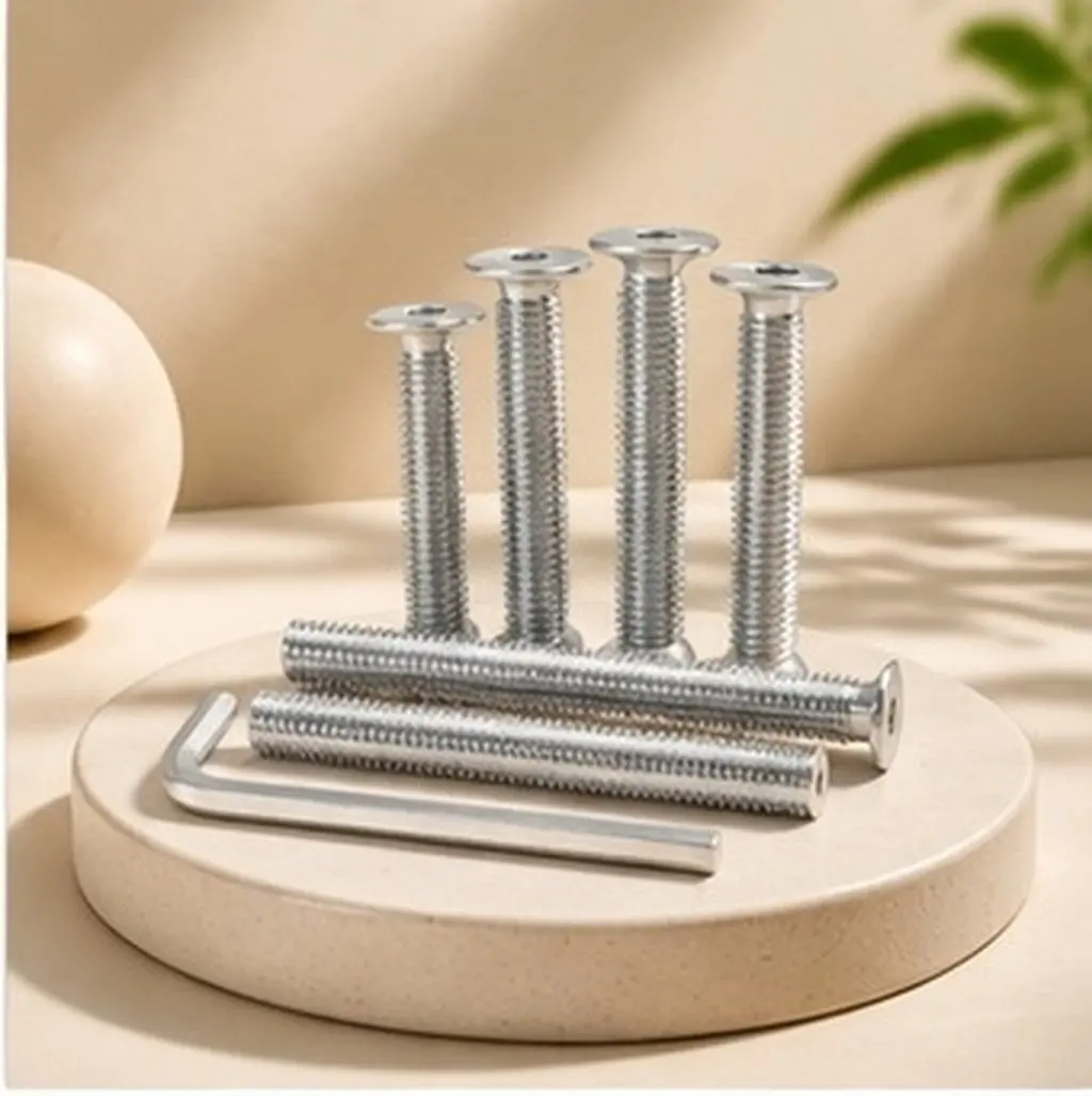 1Set Cat Climbing Frame Fasteners Flat Full Thread Socket Bolts with Included Key for Easy Adjustable Cat Tree