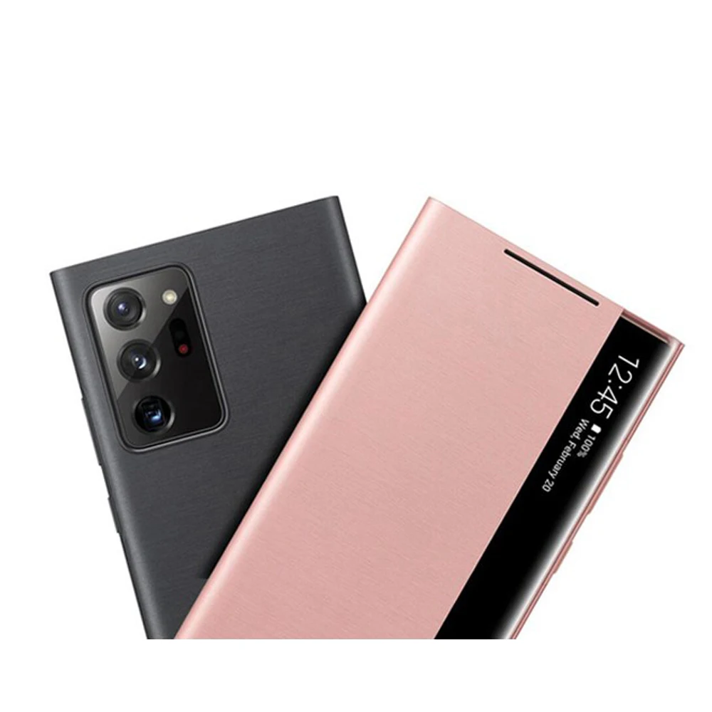 لسامسونج واضح عرض غطاء ل غالاكسي نوت 20 الترا 5G مرآة الذكية عرض فليب حالة الهاتف LED غطاء S-View الحالات EF-ZN985