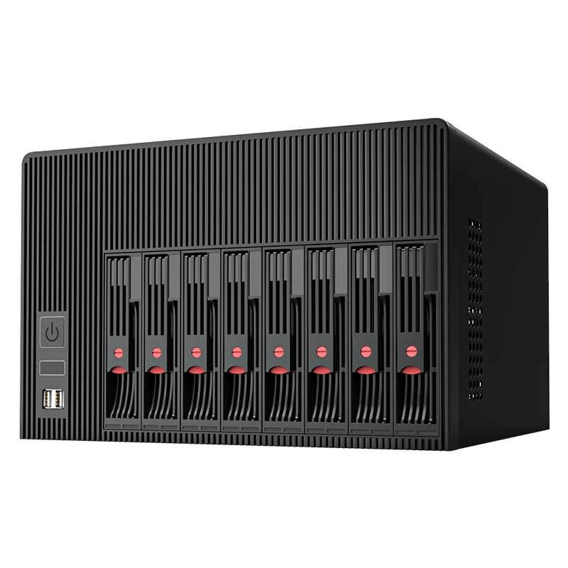 BKHD N5095 NAS 8 baias Celeron N5095 4 núcleos Suporte FreeNAS TrueNAS SATA 2.5 HDD SSD de 3,5 polegadas adequado para uso doméstico e comercial