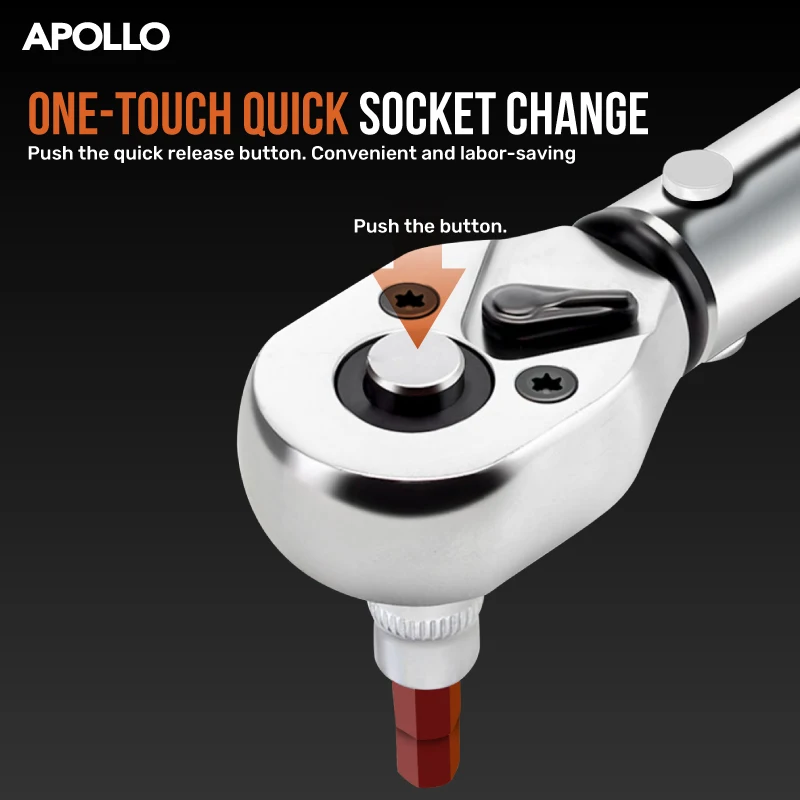 아폴로 토크 렌치 수리 도구 고정밀 토크 프리셋 렌치 2-24N.m 토크 조절 가능 1/4인치 라쳇 렌치