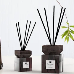 100ml/200ml Sqaure Aromatherapy Bottles Reed Diffuser Refill Accessaries Empty Glass Bottles Rattan Sticks and Wooden Caps