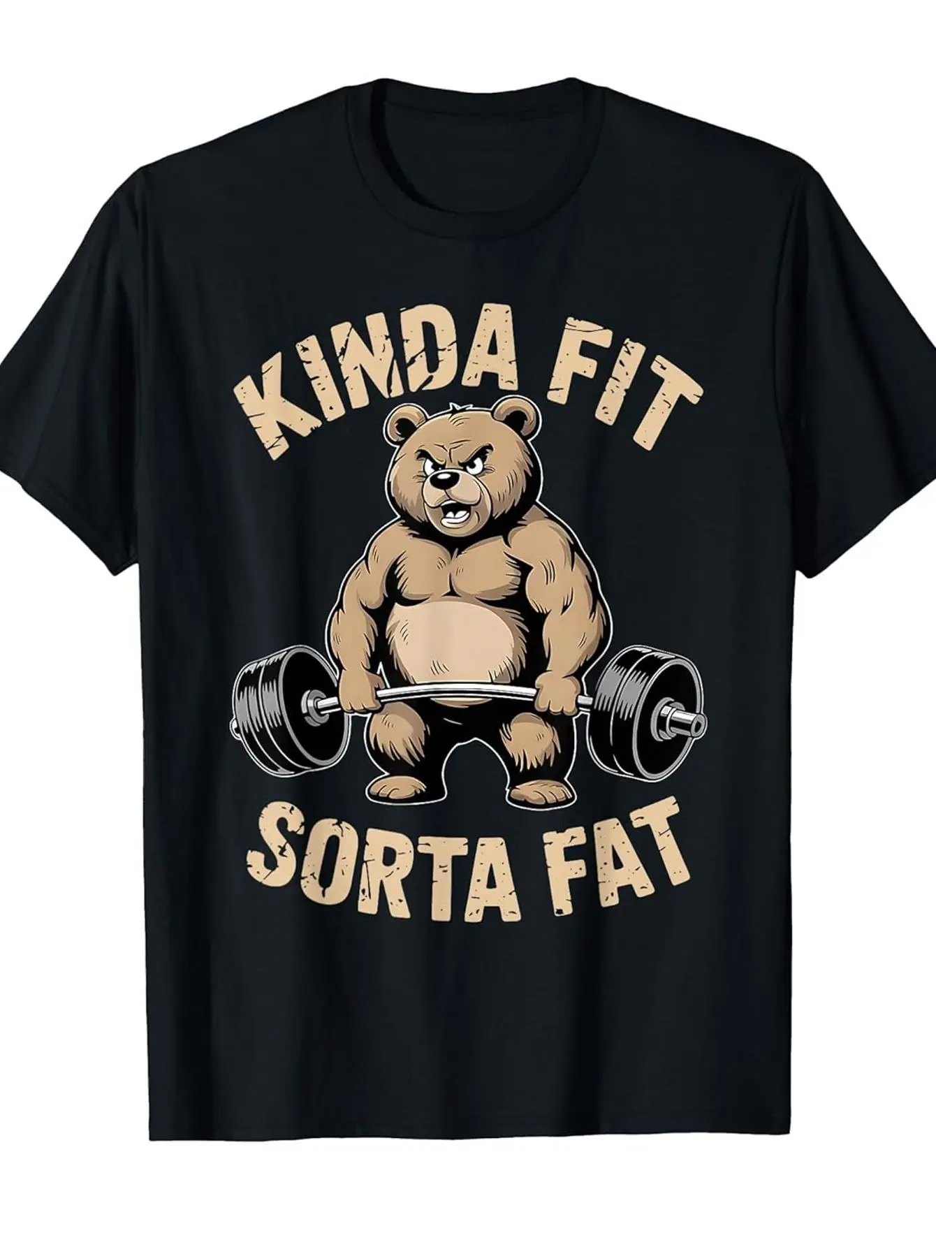 Funny Gym Bear Weightlifting T-Shirt for Fitness Lovers