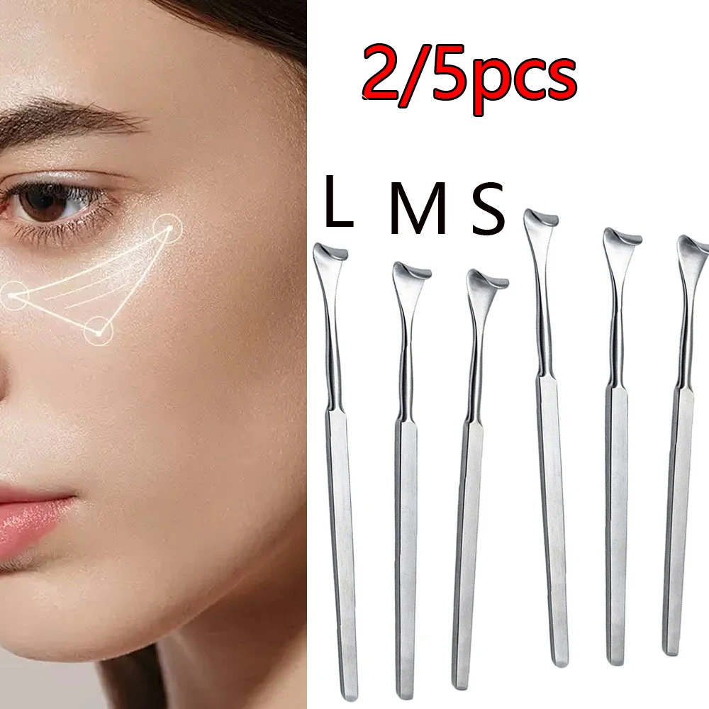2/5pcs stainless steel Cosmetic Eye bags Pull Hook Eyelid Hook Tool Lid Retractors ophthalmic instruments