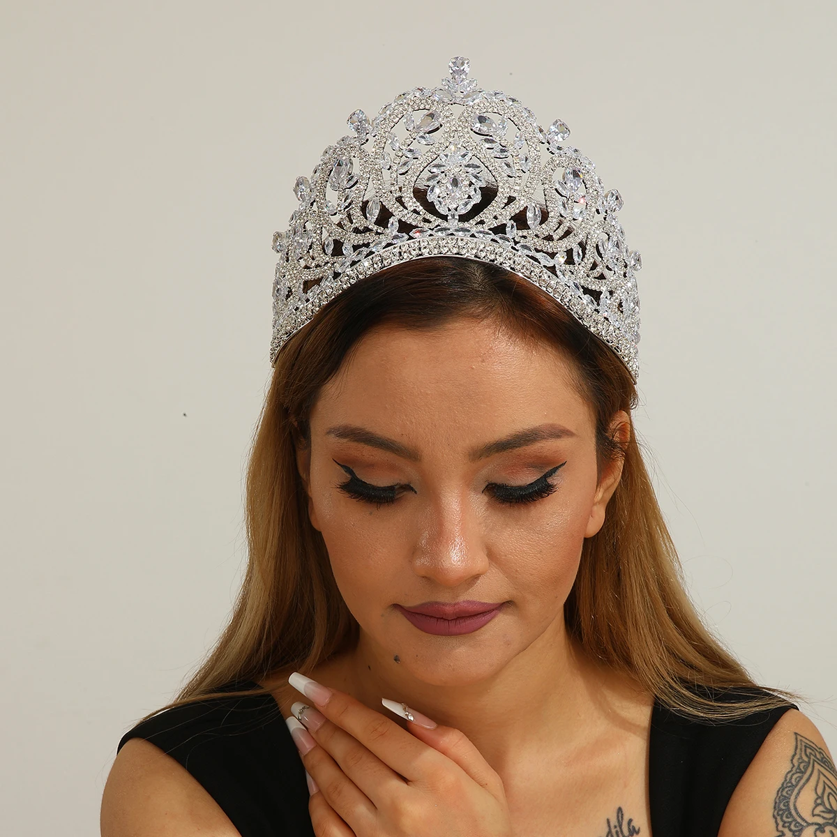 الباروك الأميرة الملكة مكعب الزركون الزفاف تاج أغطية الرأس كريستال التيجان للنساء الزفاف التيجان فستان الشعر اكسسوارات مجوهرات