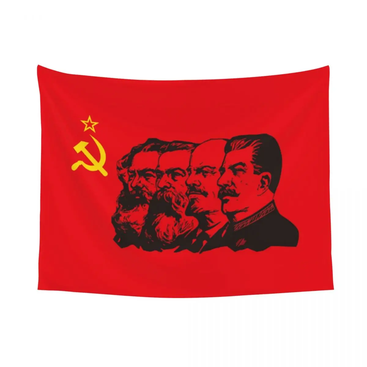 Custom Communist Flag Marx Engels Lenin And Stalin Tapestry Hippie Room Decor CCCP USSR Tapestries Wall Hanging for Dorm Hom