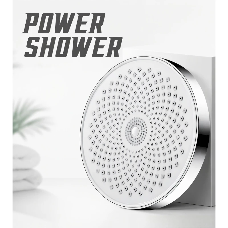Large Round Top Spray Booster Shower Head - Full Body Hotel Style Rain Shower with Universal Interface for Home Bathroom