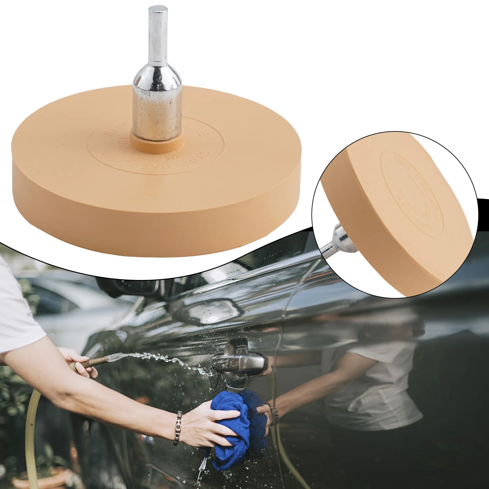 88mm Rubber Eraser Caramel Wheel With  Adapter Removes Decals  Graphics  And Double Sided Molding Stripping
