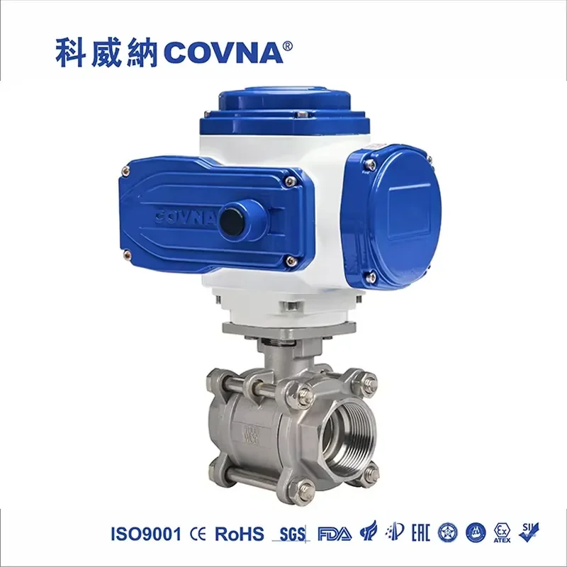 

COVNA 90-Day Window Socket Welded Electric Ball Valve Stainless Steel 304 on OFF Type Two Ways Motorized Electric Valve