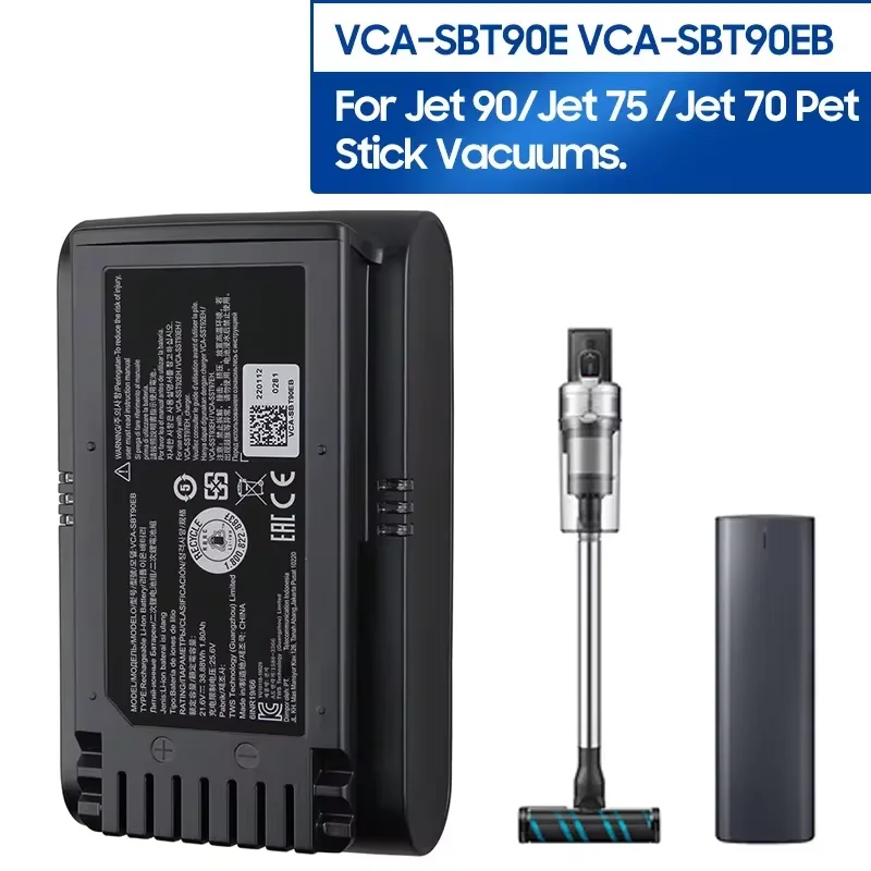 QULE VCA-SBT90E VCA-SBT90EB VCA-SBT90 VCA-SBTA60 Battery for Samsung Jet70 Pet Jet90 Jet75 Jet 60 Stick Vacuum