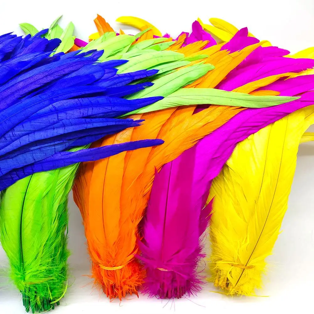 

Rooster Tail Feathers 30-35 Cm 100PCS Costume Performance Decoration Accessories Headdress Material Decoration Feather DIY