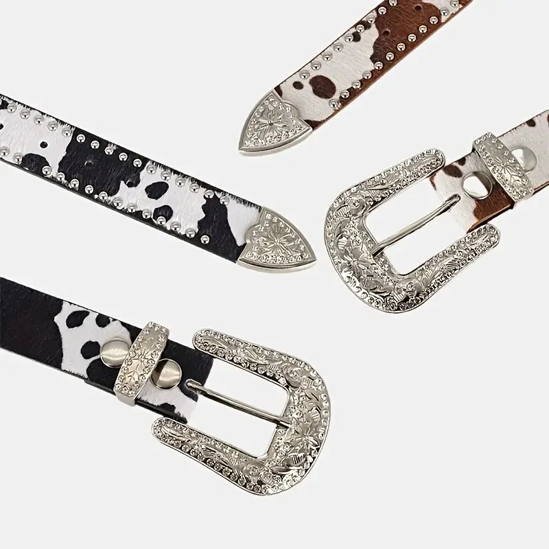 حزام بإبزيم منحوت على الطراز القديم للنساء والرجال، حزام Y2k على طراز فاسق، مقترن بالجينز والتنانير - للهدايا المثالية #4