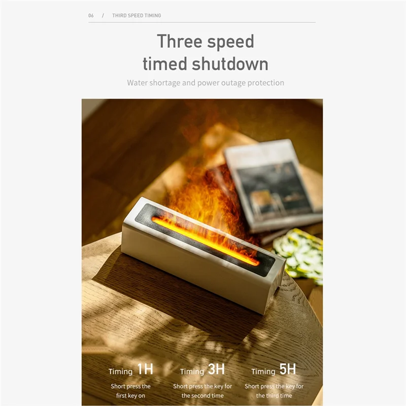 

ABPQ-Flame Ароматерапевтический диффузор Увлажнитель воздуха USB Cool Mist Maker Fogger Диффузор эфирного масла 7-цветный увлажнитель пламени-A Dur