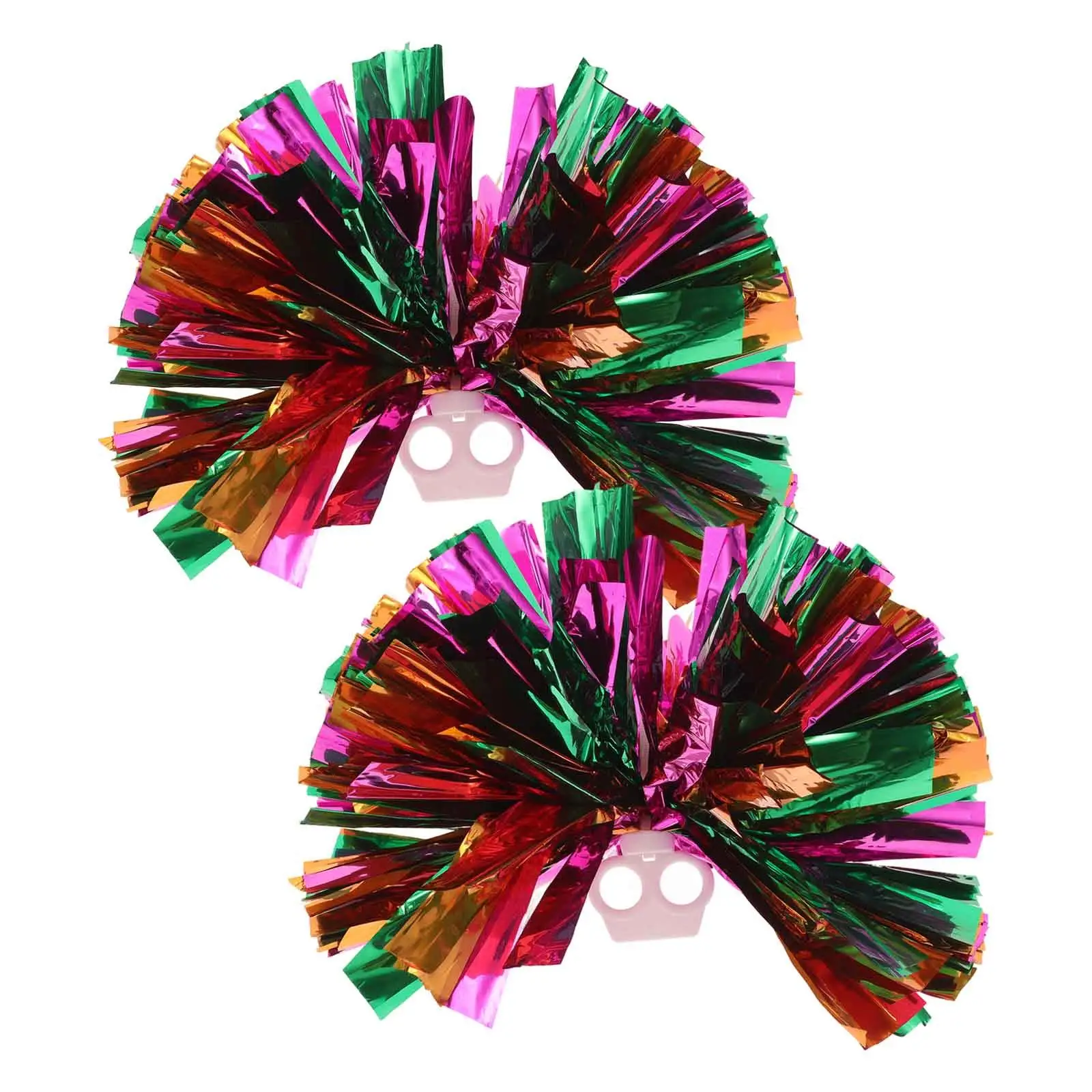 2Pcs Metallic Dance Poms Cheerleading Pom Poms for Performance Cheer Team Spirit Sports Events Basketball Football Hockey Game