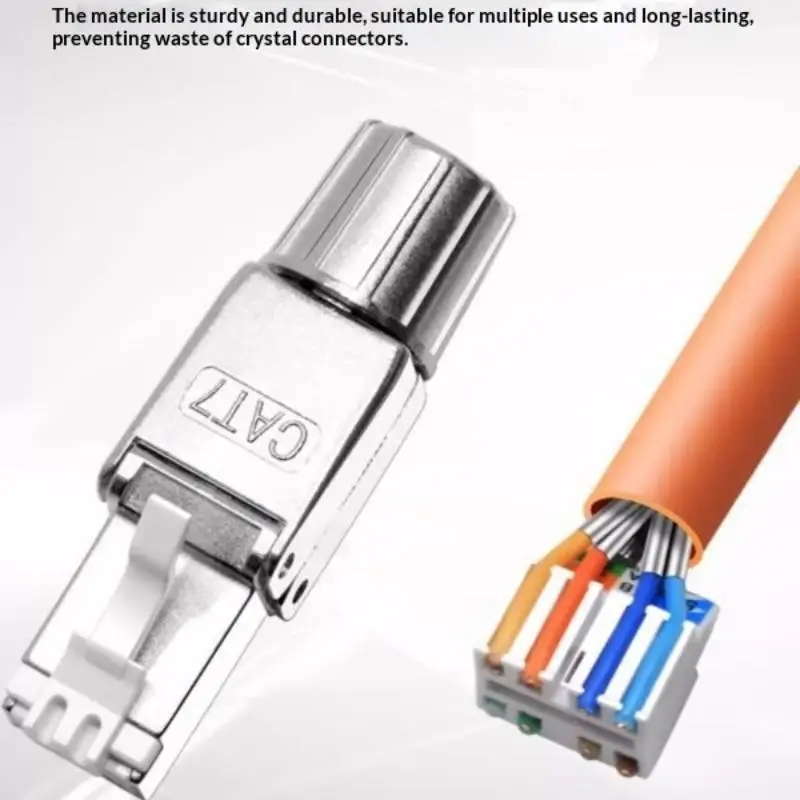 Tool-Free RJ45 Shielded Connector Zinc Alloy for Enhanced Ethernet Network Reliability