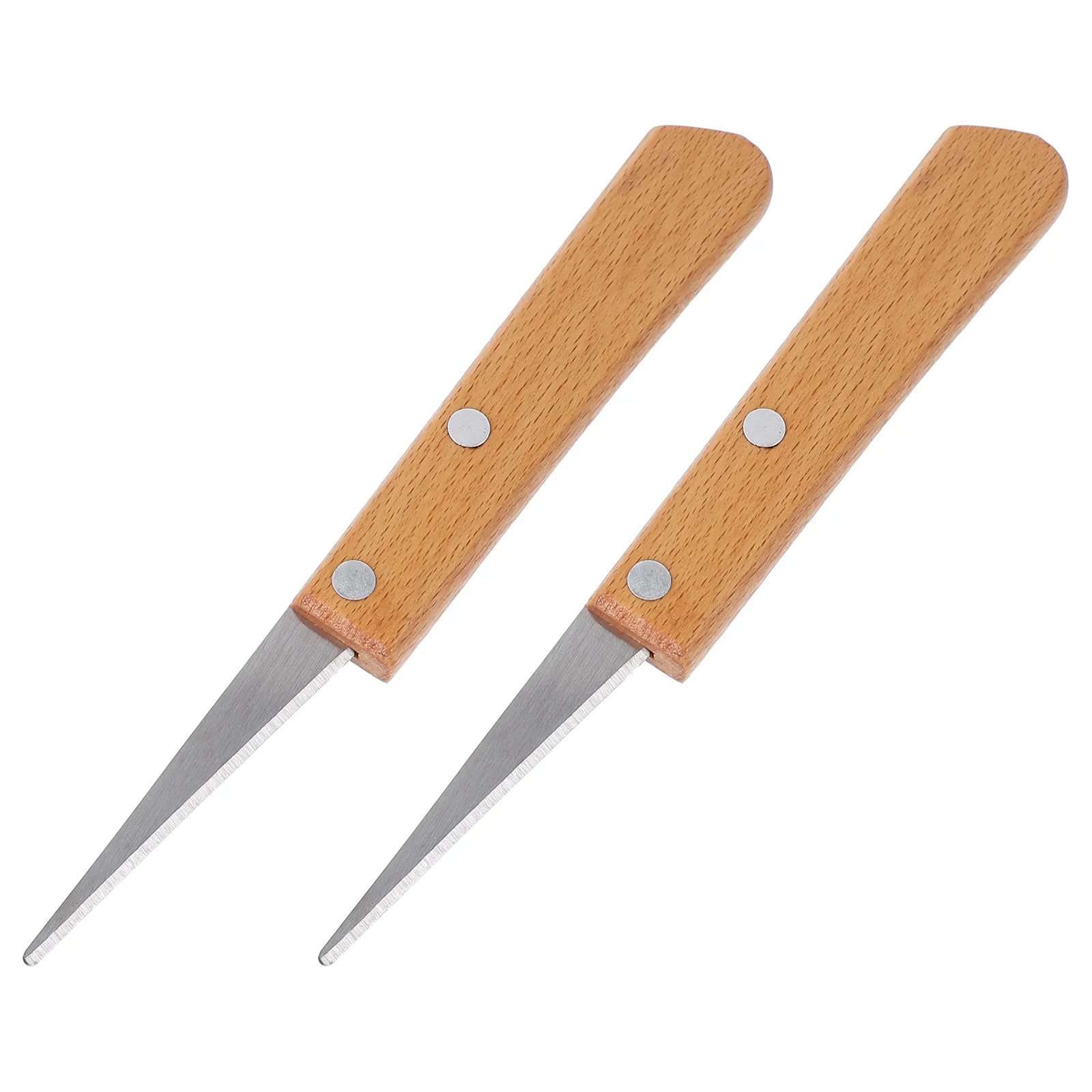 2 Pcs Mini Steel Clay Scraper Engraving Patch Knife Wooden Handle Craft Tool Office Tools