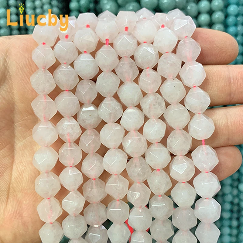 Handmade DIY Shiny dazzling Accessories headwear Natural Stone Faceted Pink crystal Beads For Jewelry Making 15