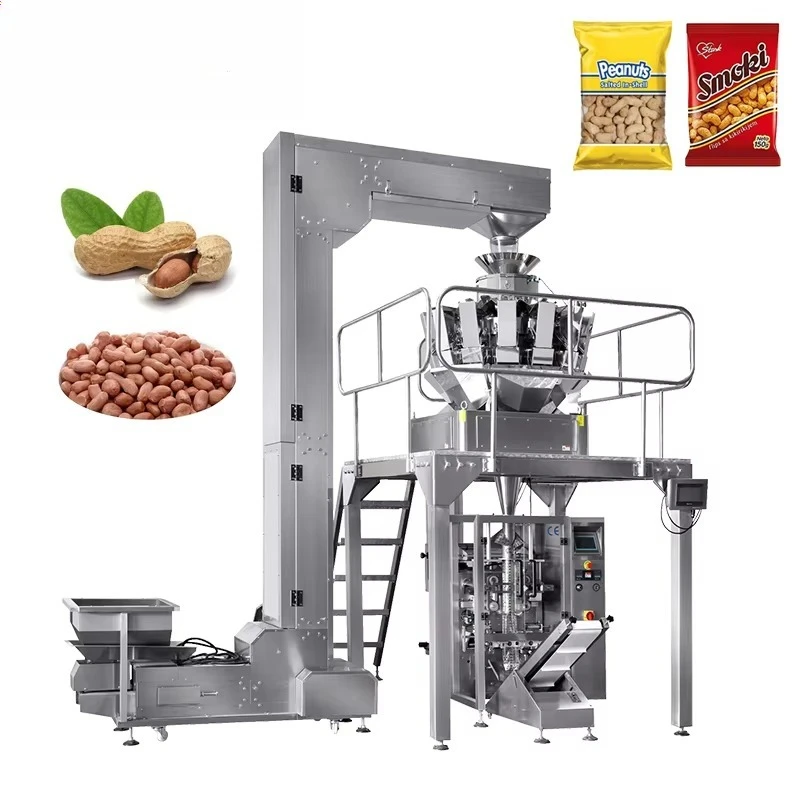 Empaquetadora Automática VFFS para Edamame Seco, Bocadillos de Soja Salados y Tostados, Línea de Llenado y Sellado de Bolsas Personalizada