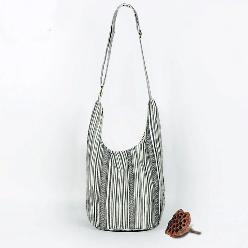 Annmouler Vintage torebka damska o dużej pojemności torba Crossbody styl boho torba bawełniana torba regulowana torba typu Hobo