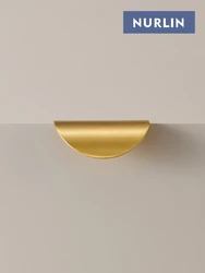 Nurlin Brass Fold Short Edge Pull Handle Drawer Shell Furniture Cabinet Curved Handle Drop Shipping