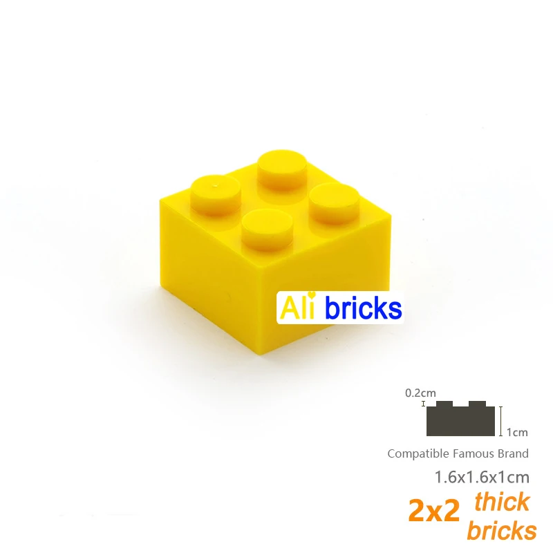 120pcs DIY Building Blocks Thick Figures Bricks 2x2 Dots Educational Creative Size Compatible With 3003 Plastic Toy for Children