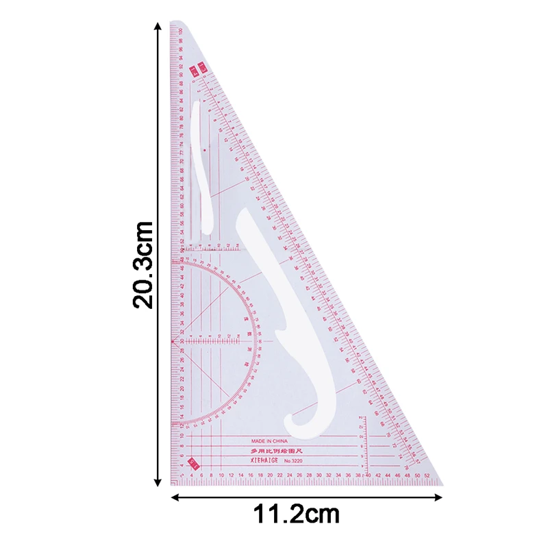 R1WA Multifunction triangolare Rigno Misura cucitura sartoriale in plastica