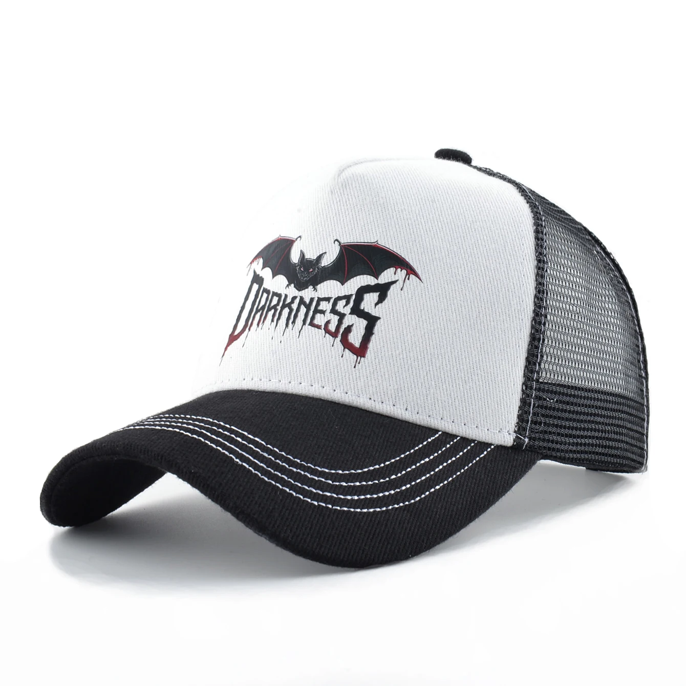 

Summer Baseball Cap Outdoor Breathable Mesh Trucker Cap Men Women Printing Bat Snapback Hip Hop Caps Adjustable Visor Cap