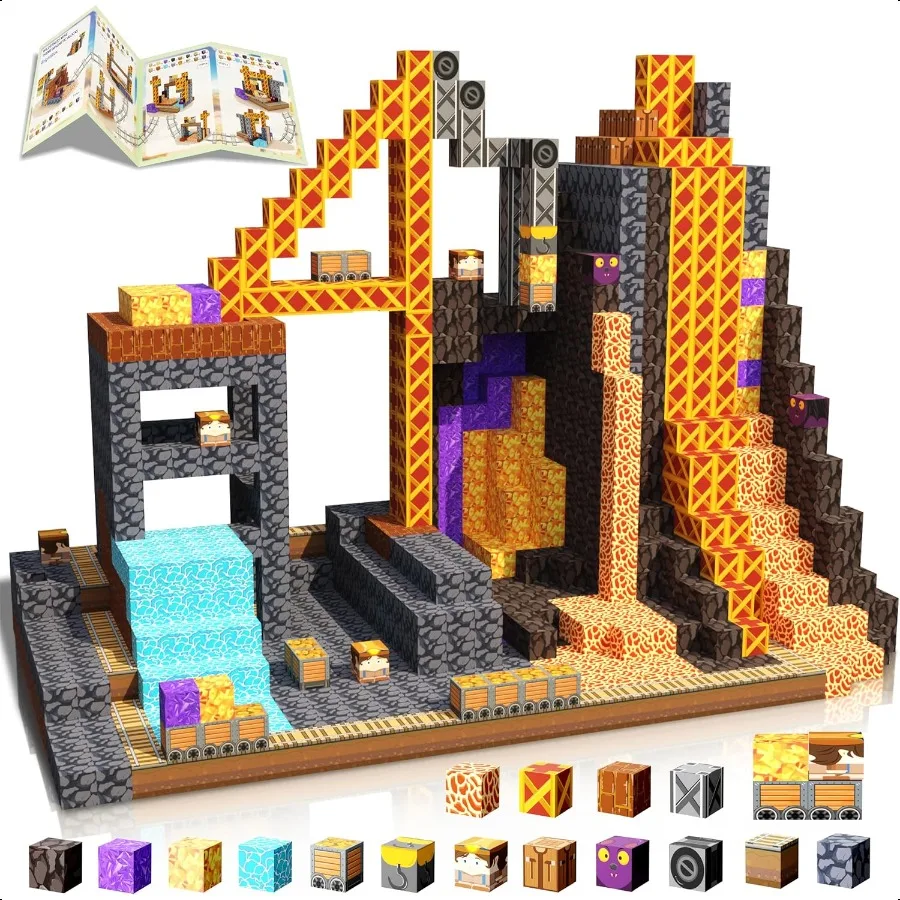 

Magnetic Blocks 120PCS Magnetic Building Blocks Magnet Cubes STEM Montori Sensory Educational Toys for Boys Girls MineTheme