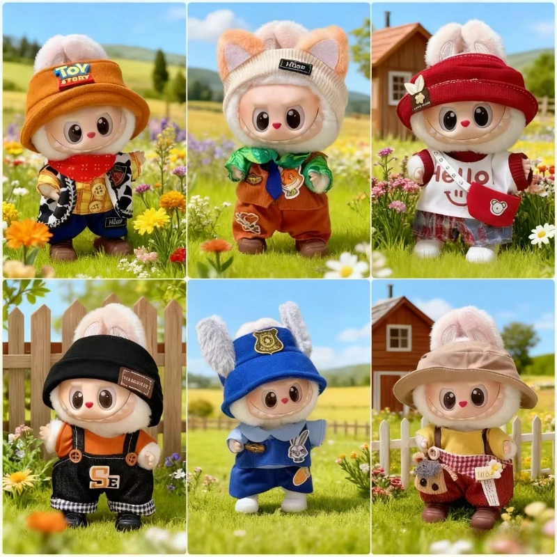 

Только одежда. Лидер продаж. Одежда из ткани Labubu подходит для Labubu диаметром 17 см. Различные стили. Красочные и индивидуальные.