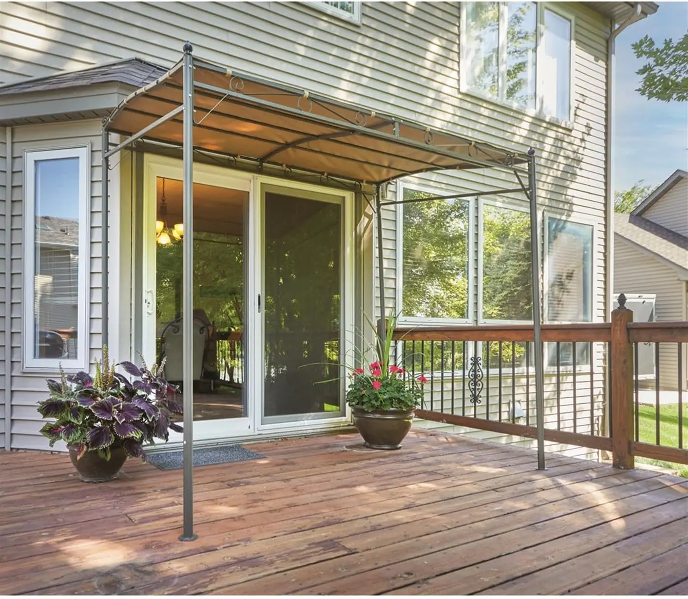 

Маленькая беседка Guide Gear, палатка с навесом 5 x 8 футов, мгновенное укрытие, уличный солнцезащитный козырек для патио, заднего двора, сада, гриля-барбекю, коричневый