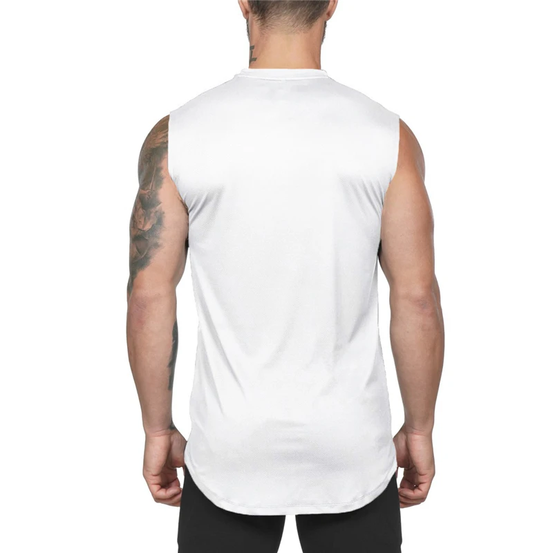 European and American Fitness Men's Tank Tops Sports Casual Wide Shoulder Sleeveless T-shirt Outdoor Running