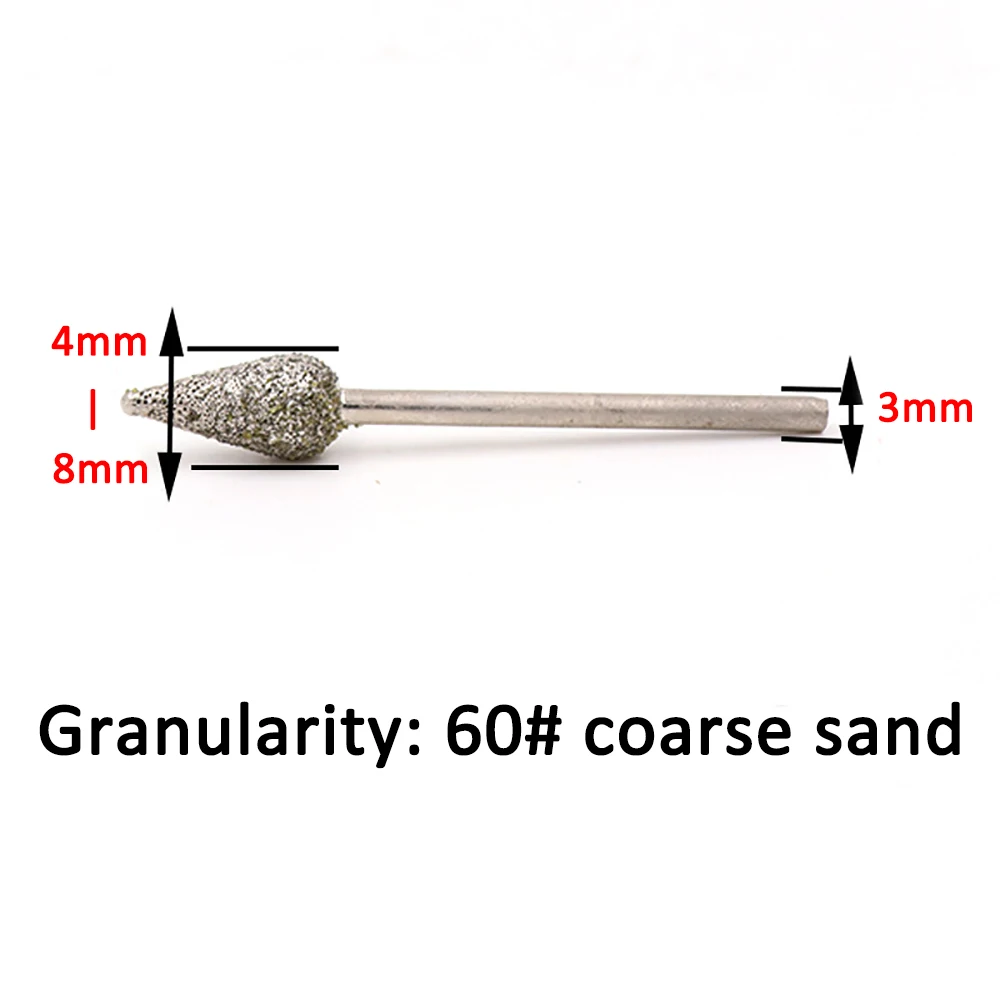 1/10PCS Grinding Bit Accessory Ultra-Thin T Head Shank Diamond Mounted Point Stone Jade Carve Polish Engrave Tool Set 3mm 6mm